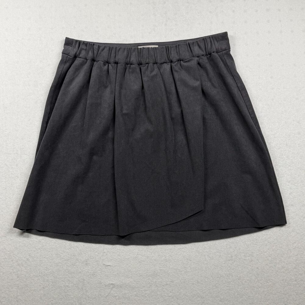 Wilfred Free Aritzia Gray Mini Skirt Size Large Elastic Waist Draped Skirt